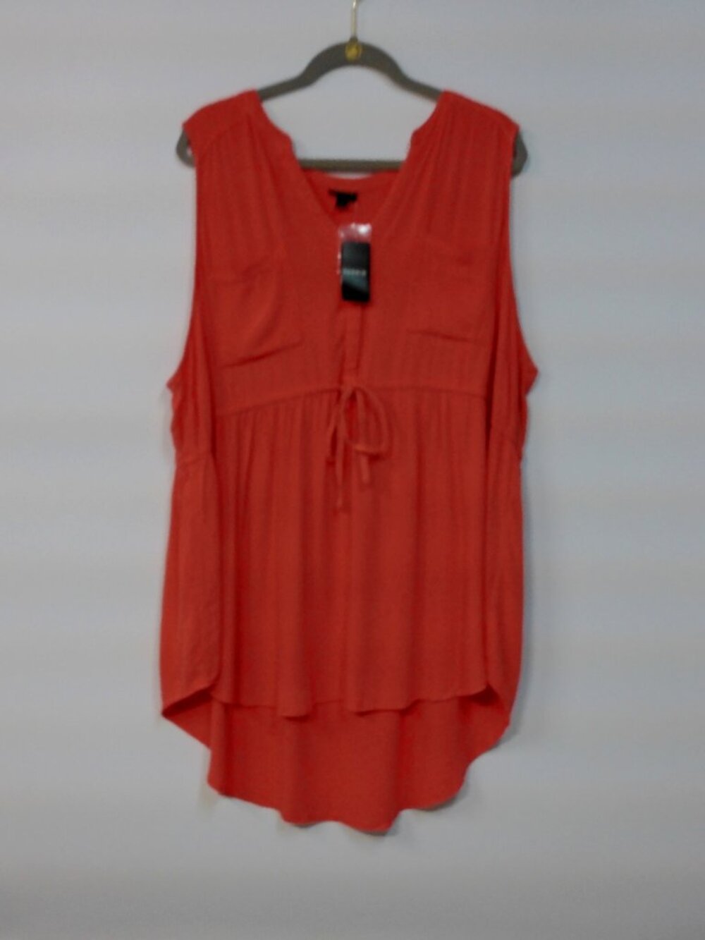 Torrid Lenny Babydoll Tunic Top Size 3X Coral Sleeveless